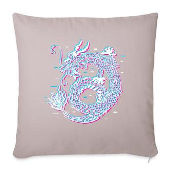 Japanese Dragon Vaporwave Aesthetic cadeau - Housse de coussin décorative 45 x 45 cm - taupe clair - Devant