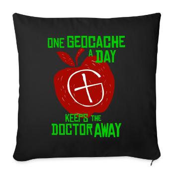 Geocaching Gifts Caches Geocacher - Sofa pillowcase 17,3'' x 17,3'' (45 x 45 cm) - black - Front