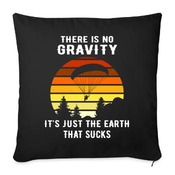 Paragliding Funny Paragliding Gift - Sofa pillowcase 17,3'' x 17,3'' (45 x 45 cm) - black - Front