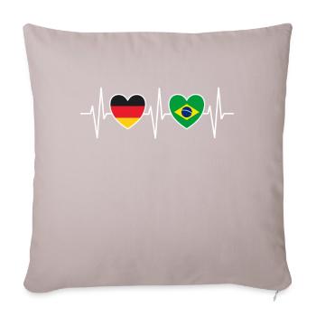 Heartbeat Germany and Brasil - Sofa pillowcase 17,3'' x 17,3'' (45 x 45 cm) - light taupe - Front