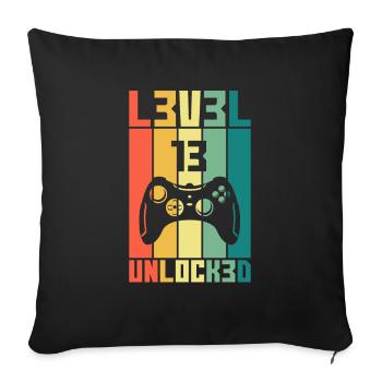 Level 13 Unlocked Gambler 13 Birthday Gift - Sofa pillowcase 17,3'' x 17,3'' (45 x 45 cm) - black - Front