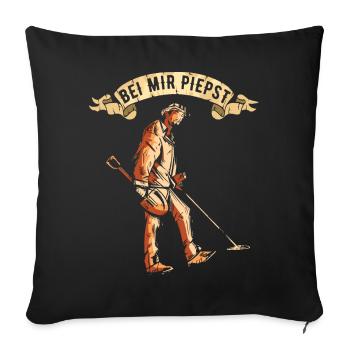 Sondler Funny saying probe-walker with detector - Sofa pillowcase 17,3'' x 17,3'' (45 x 45 cm) - black - Front