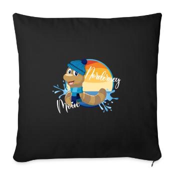 Moin East Frisian island of Norderney with cotton worm - Sofa pillowcase 17,3'' x 17,3'' (45 x 45 cm) - black - Front
