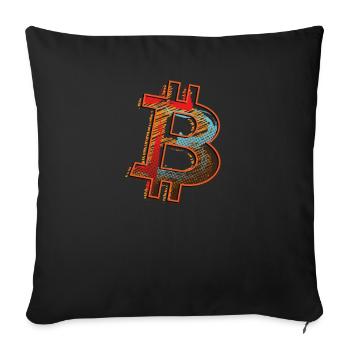 Bitcoin BTC und Crypto Design - Sofakissenbezug 45 x 45 cm - Schwarz - Vorne