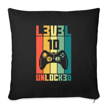 Level 10 Unlocked Gambler 10 Birthday Gift - Sofa pillowcase 17,3'' x 17,3'' (45 x 45 cm) - black - Front