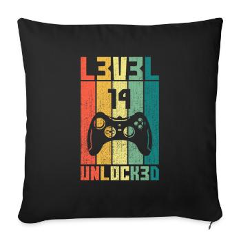 Level 14 Unlocked Gambler 14 Birthday Gift - Sofa pillowcase 17,3'' x 17,3'' (45 x 45 cm) - black - Front