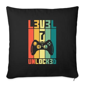 Level 7 Unlocked Gambler 7 Birthday Gift - Sofa pillowcase 17,3'' x 17,3'' (45 x 45 cm) - black - Front
