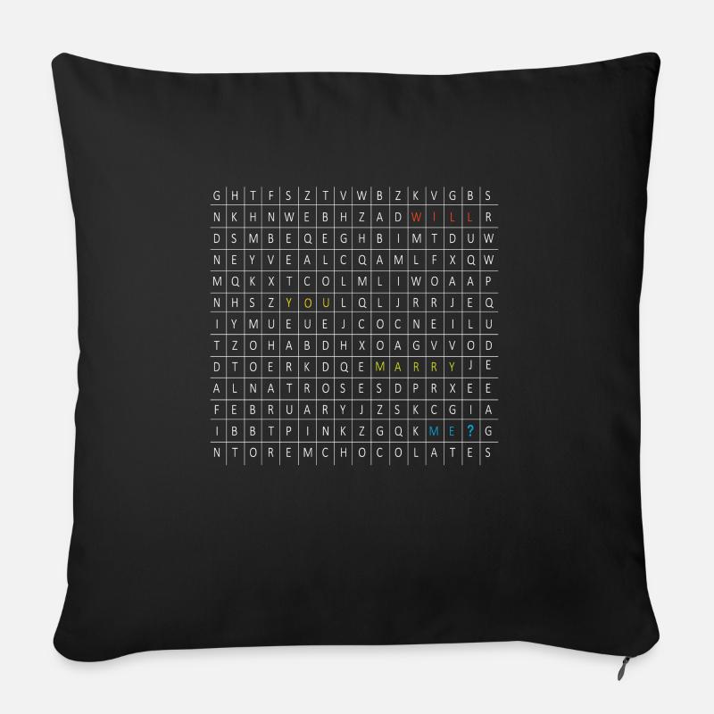 Willst du mich Heiraten Hochzeit Antrag - Sofakissenbezug 45 x 45 cm - Schwarz
