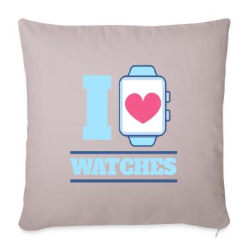 I Love Watches montre montre montre bracelet - Housse de coussin décorative 45 x 45 cm - taupe clair - Devant