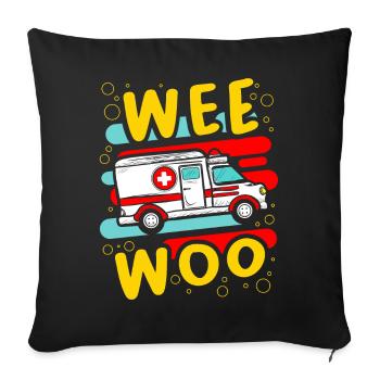 Wee Woo Krankenwagen Arzt Kind Pfleger Krank - Sofakissenbezug 45 x 45 cm - Schwarz - Vorne