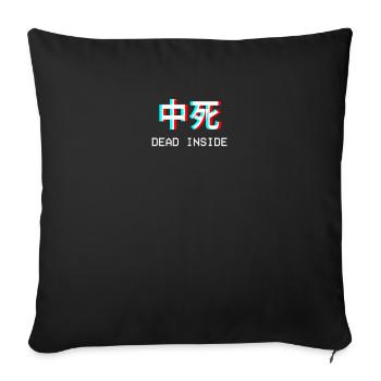 Dead Inside Japanese Vaporwave Aesthetic cadeau - Housse de coussin décorative 45 x 45 cm - noir - Devant