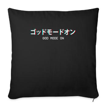 God Mode On Japanese Vaporwave Aesthetic cadeau - Housse de coussin décorative 45 x 45 cm - noir - Devant