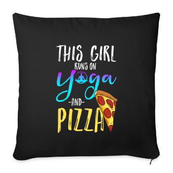 Yoga Chakra Méditation - Zen et yoga amusant - Housse de coussin décorative 45 x 45 cm - noir - Devant