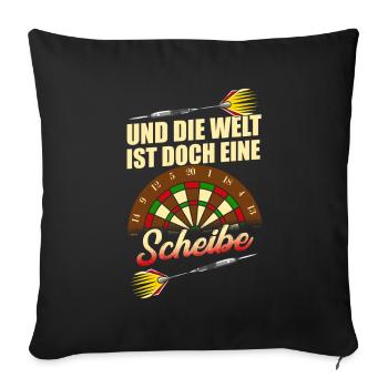 Deutsches Dartmer German Dart-Team - Dart - Sofakissenbezug 45 x 45 cm - Schwarz - Vorne
