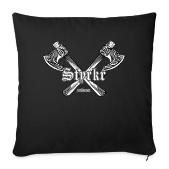 Strength in Old Norse - Germanic - Sofa pillowcase 17,3'' x 17,3'' (45 x 45 cm) - black - Front