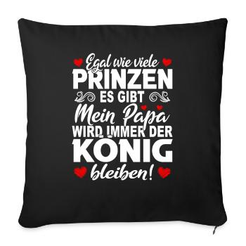 Princes Mon papa Roi Rester père fille - Housse de coussin décorative 45 x 45 cm - noir - Devant