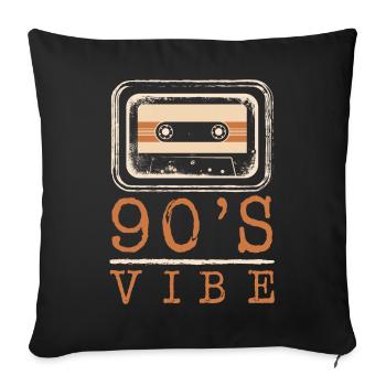 90's Vibe Audiotape Vintage Old School Retro - Sofa pillowcase 17,3'' x 17,3'' (45 x 45 cm) - black - Front