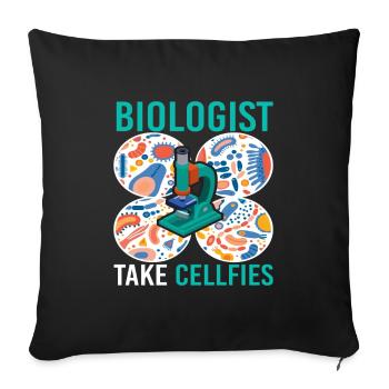 Biologist Take Cellfies Microbiology - Sofa pillowcase 17,3'' x 17,3'' (45 x 45 cm) - black - Front