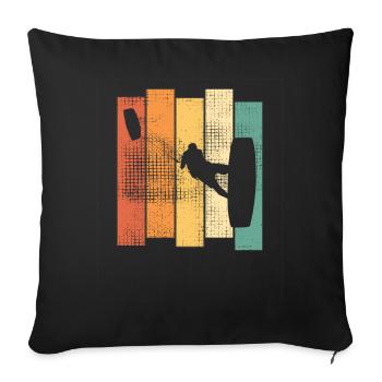 Kitesurfer kite kiteboard kitesurfing - Housse de coussin décorative 45 x 45 cm - noir - Devant