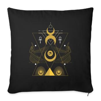 Ägyptische Auge von Ra Ägypten Pyramide - Sofakissenbezug 45 x 45 cm - Schwarz - Vorne
