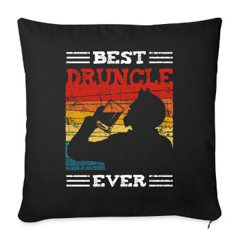 Meilleur Druncle Ever Vintage Poivrot cadeau d’oncle - Housse de coussin décorative 45 x 45 cm - noir - Devant