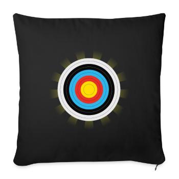 Cible Tir à l’arc Arc - Housse de coussin décorative 45 x 45 cm - noir - Devant
