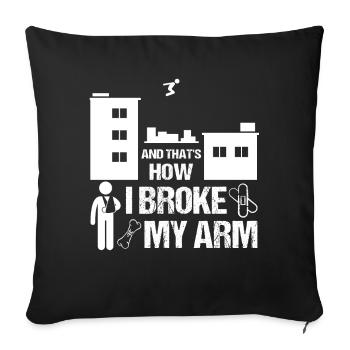 Parkour bras cassé bras cassure cadeau homme garçon - Housse de coussin décorative 45 x 45 cm - noir - Devant