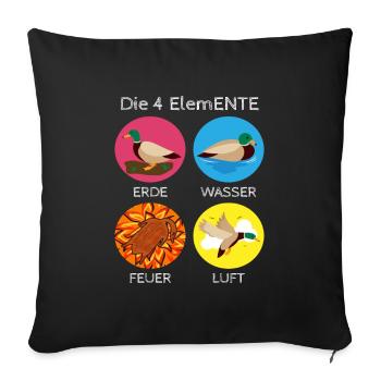 Les 4 Canard ElemENTE Canard Feu Eau - Housse de coussin décorative 45 x 45 cm - noir - Devant