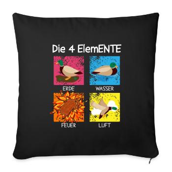 Les 4 Canard ElemENTE Canard Feu Eau - Housse de coussin décorative 45 x 45 cm - noir - Devant