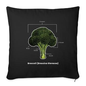 Broccoli Vegan Légumes végétaliens - Housse de coussin décorative 45 x 45 cm - noir - Devant