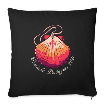 Caminho Portugues 2021 Chemin de Saint-Jacques De Pélerin - Housse de coussin décorative 45 x 45 cm - noir - Devant