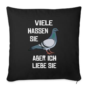 Geschenk Taubenzüchter Tauben Brieftauben - Sofakissenbezug 45 x 45 cm - Schwarz - Vorne