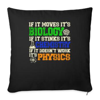 Biology Chemistry Physics Sciences naturelles - Housse de coussin décorative 45 x 45 cm - noir - Devant