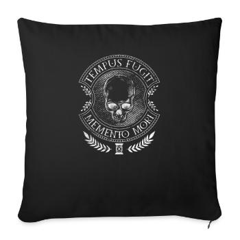 Proverbes latins - Tempus Fugit Memento Mori - Housse de coussin décorative 45 x 45 cm - noir - Devant