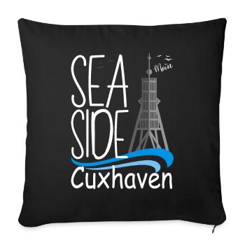 Cuxhaven Moin Cuxhaven Kugelbake Strandurlaub - Sofakissenbezug 45 x 45 cm - Schwarz - Vorne