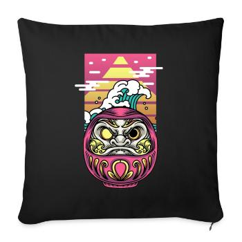 Japanese Daruma Doll Kanagawa Japan Mt. Fuji - Sofa pillowcase 17,3'' x 17,3'' (45 x 45 cm) - black - Front