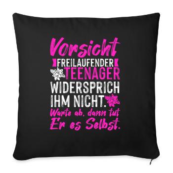 Freilaufender Teenager Pubertät Halbstark Kinder - Sofakissenbezug 45 x 45 cm - Schwarz - Vorne