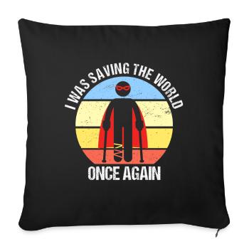 I Was Saving The World Fracture du pied - Housse de coussin décorative 45 x 45 cm - noir - Devant
