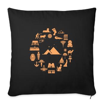 Égypte pyramide temple égyptien - Housse de coussin décorative 45 x 45 cm - noir - Devant