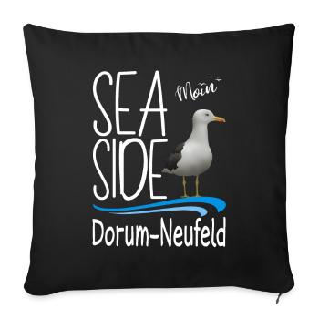Moin Dorum-Neufeld Wurster Nordseeküste Mouette - Housse de coussin décorative 45 x 45 cm - noir - Devant