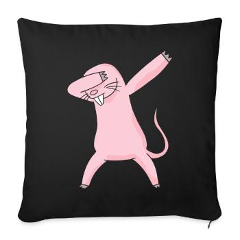 Dabbing Naked Mole Rat Naked Mole Gift - Sofa pillowcase 17,3'' x 17,3'' (45 x 45 cm) - black - Front