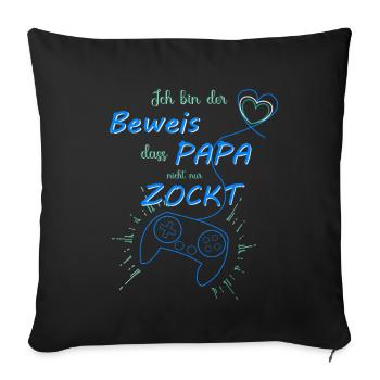 Gaming - Kind - Ich bin der Beweis Baby - Sofakissenbezug 45 x 45 cm - Schwarz - Vorne
