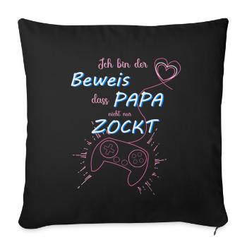 Gaming - Kind - Ich bin der Beweis Baby - Sofakissenbezug 45 x 45 cm - Schwarz - Vorne