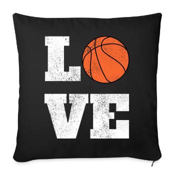Love basketball basketball players - Sofa pillowcase 17,3'' x 17,3'' (45 x 45 cm) - black - Front