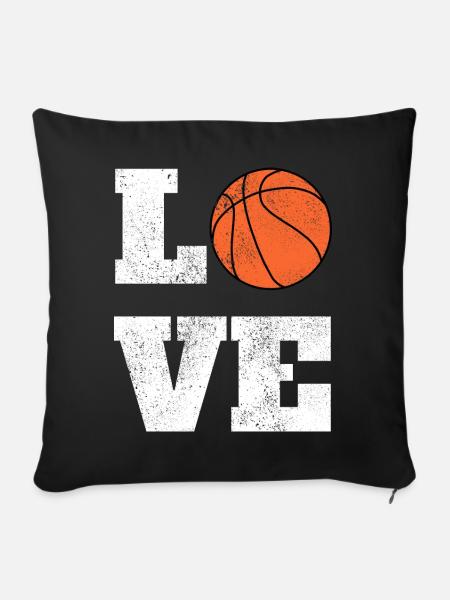 Love Basketball Basketballer - Sofakissenbezug 45 x 45 cm - Schwarz