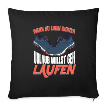 Va courir - Coureurs Courses De Course - Housse de coussin décorative 45 x 45 cm - noir - Devant