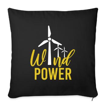 Windpower Windkraft Windenergie - Sofakissenbezug 45 x 45 cm - Schwarz - Vorne