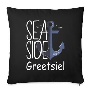 Greetsiel Moin East Frisia Holiday North Sea Coast - Sofa pillowcase 17,3'' x 17,3'' (45 x 45 cm) - black - Front