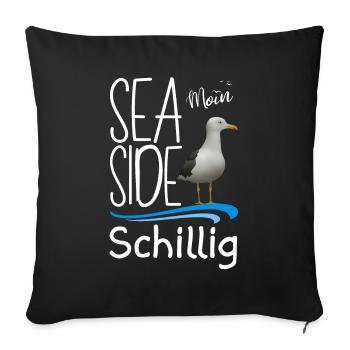 Schillig North Sea Moin Island Schillig Sea Side Seagull - Sofa pillowcase 17,3'' x 17,3'' (45 x 45 cm) - black - Front