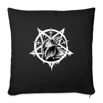 Corneille satanique Pentagram Aesthetic Corbeau occulte - Housse de coussin décorative 45 x 45 cm - noir - Devant